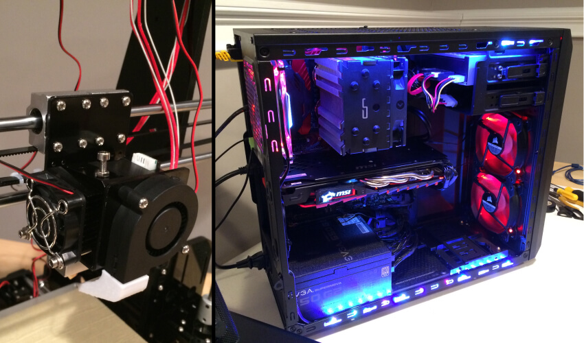 3D Printer and PC in process of being built