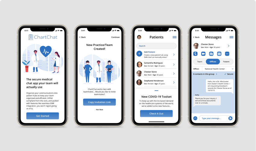 medical chat app on phone screen